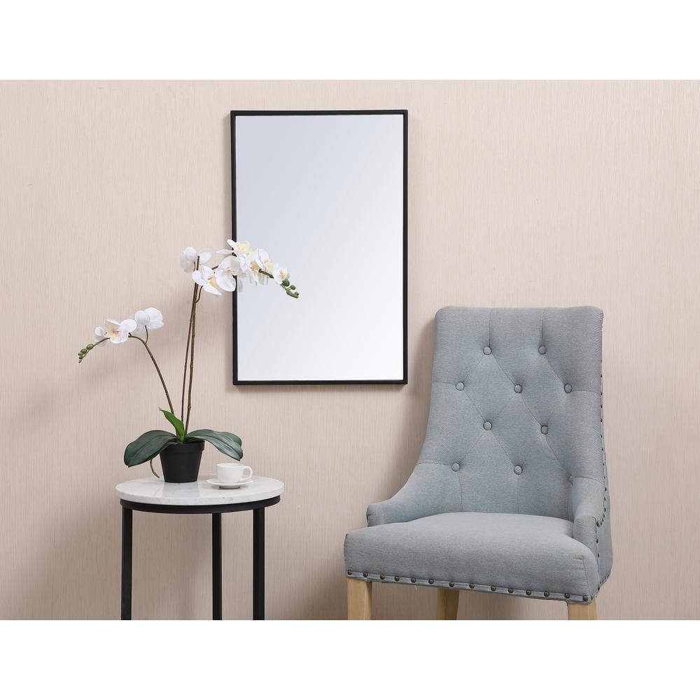 Metal frame rectangle mirror 18x28 inch in black. Picture 9