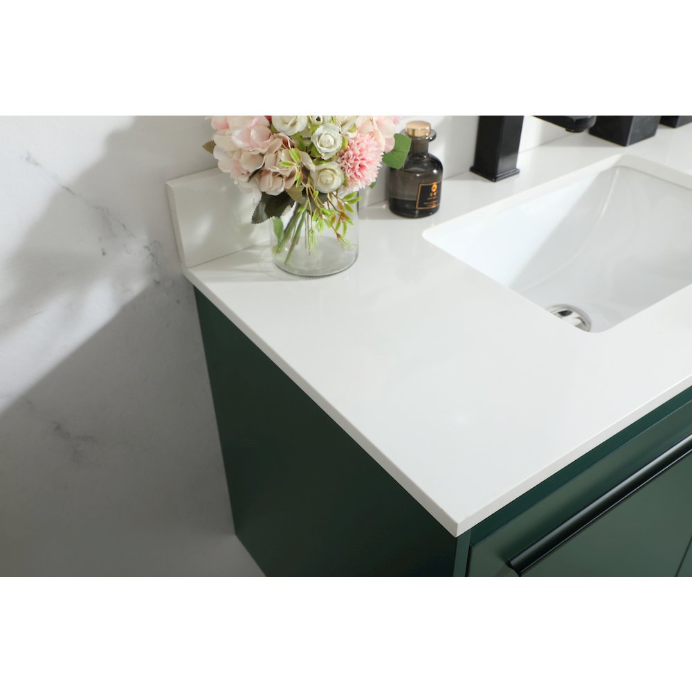 36 Inch Single Bathroom Vanity In Green With Backsplash. Picture 6