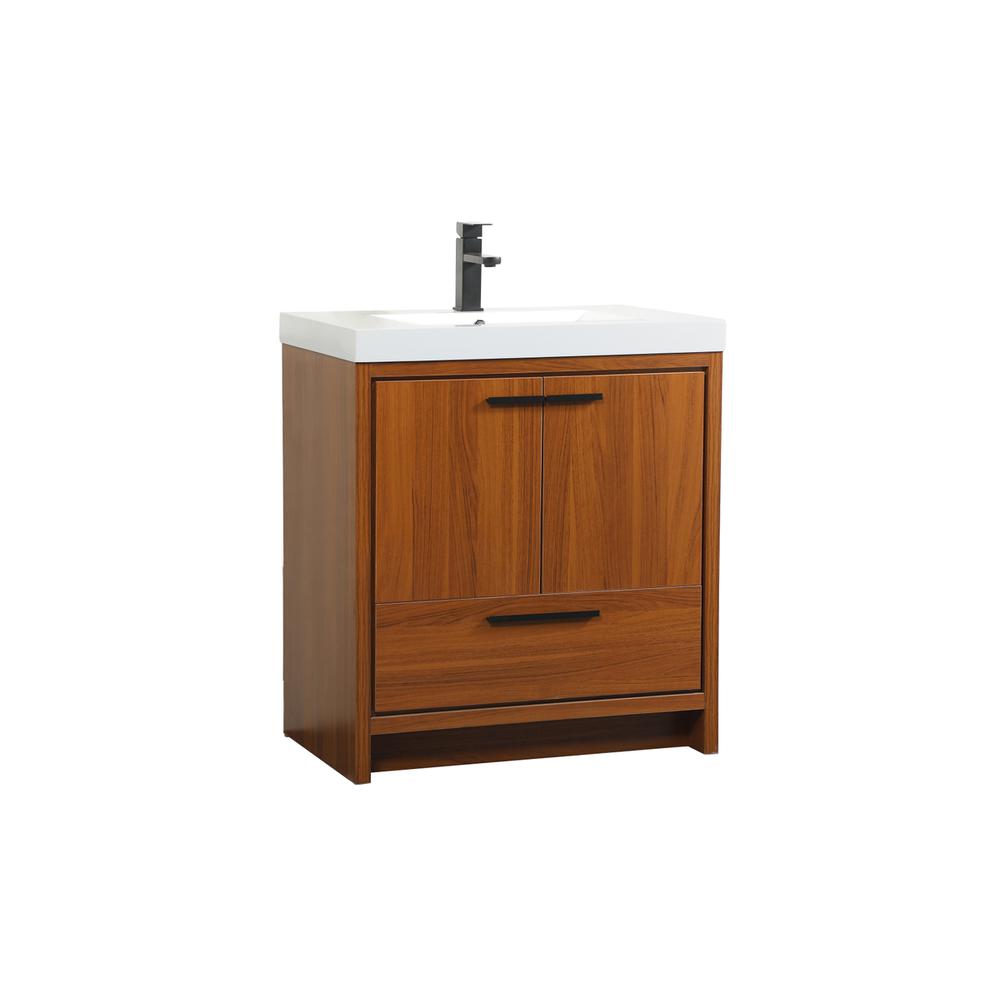30 inch Single bathroom vanity in Teak. Picture 7