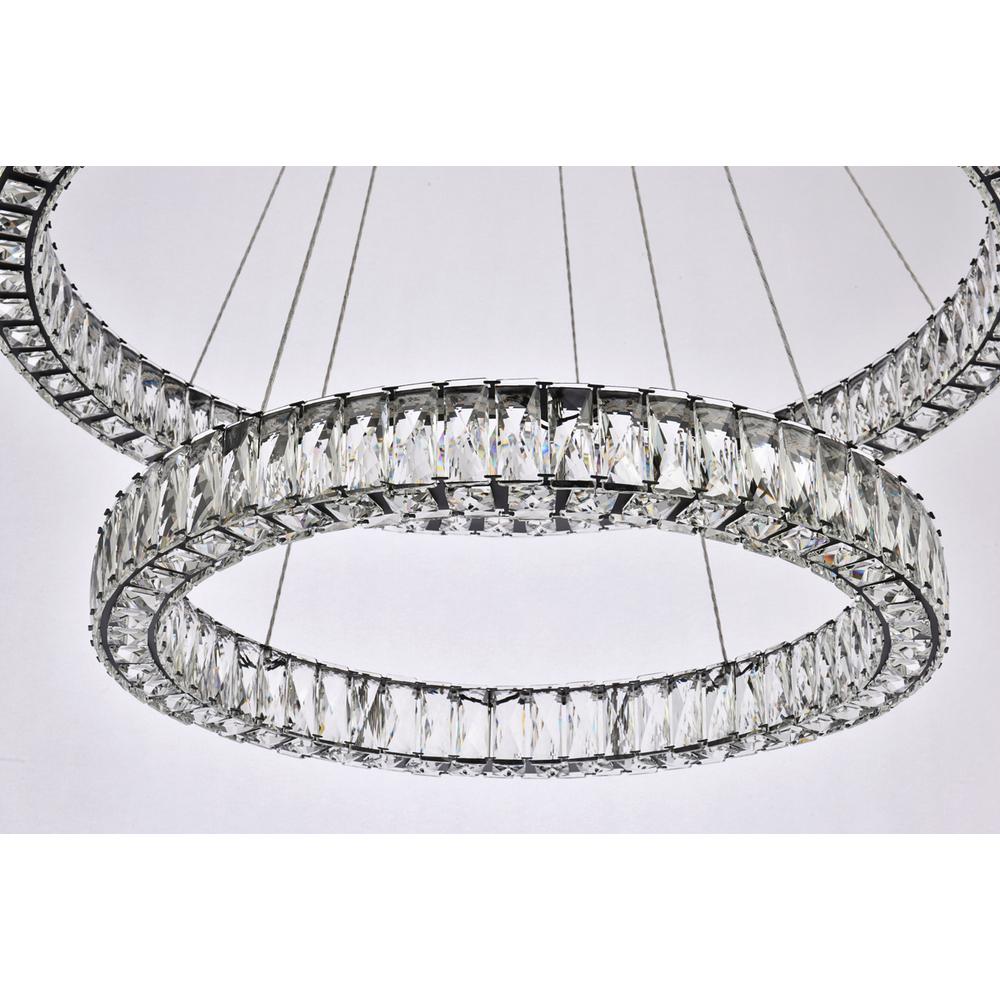 Monroe 36 inch LED double ring chandelier in black. Picture 3