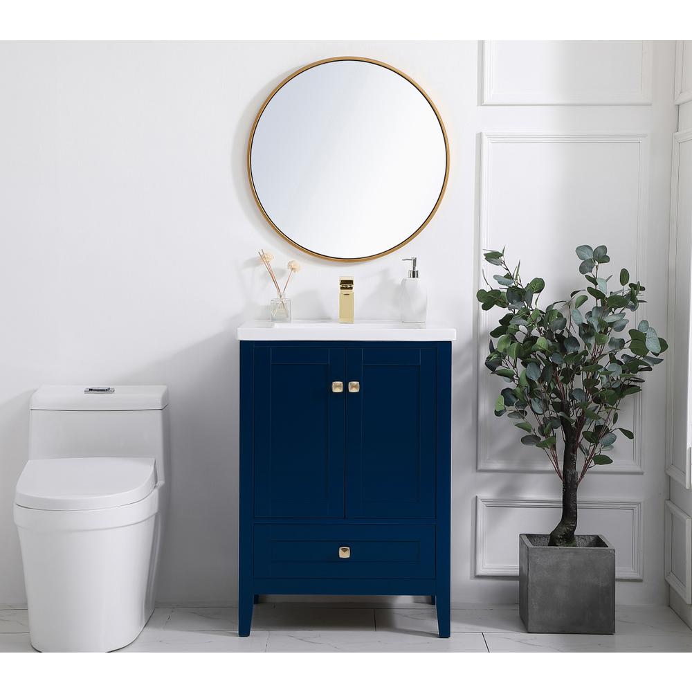 24 inch bathroom vanity in Blue. Picture 4