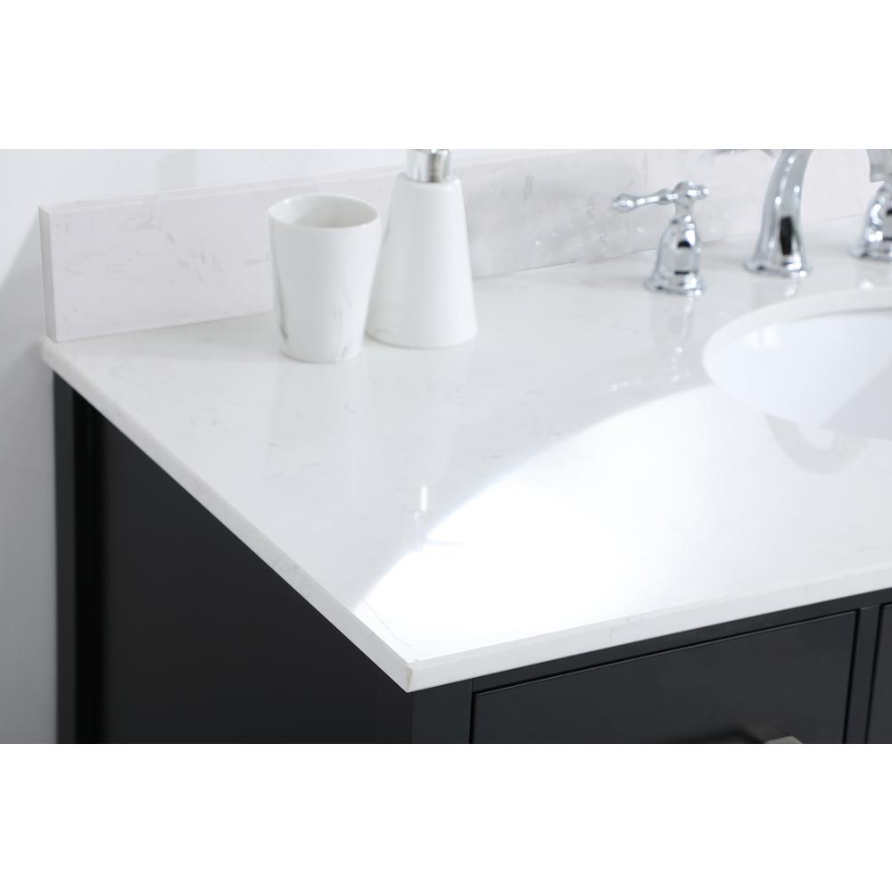 48 inch Single Bathroom Vanity in Black with Backsplash. Picture 5