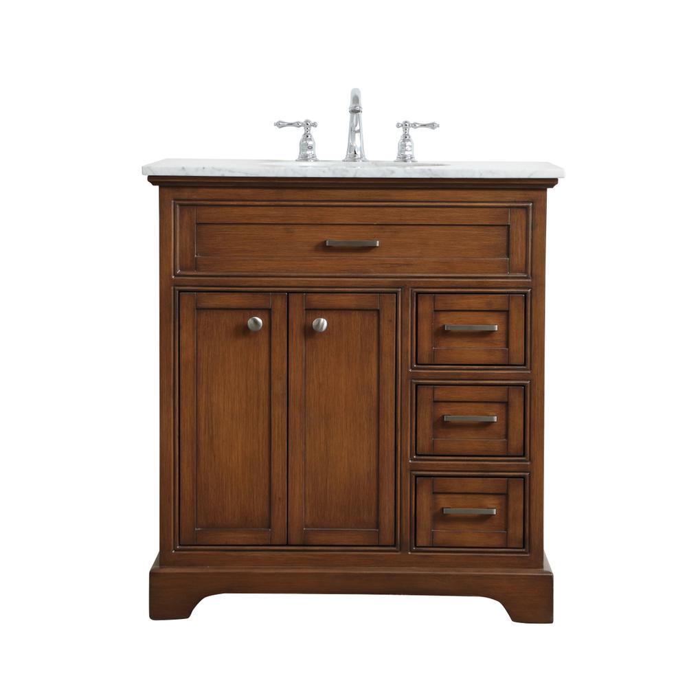 32 inch Single bathroom vanity in Teak. Picture 1