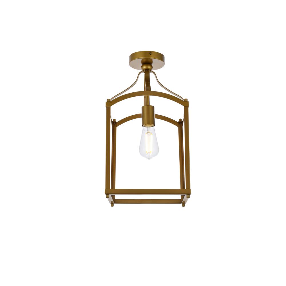 Janet 1 light flush mount in brass. Picture 1