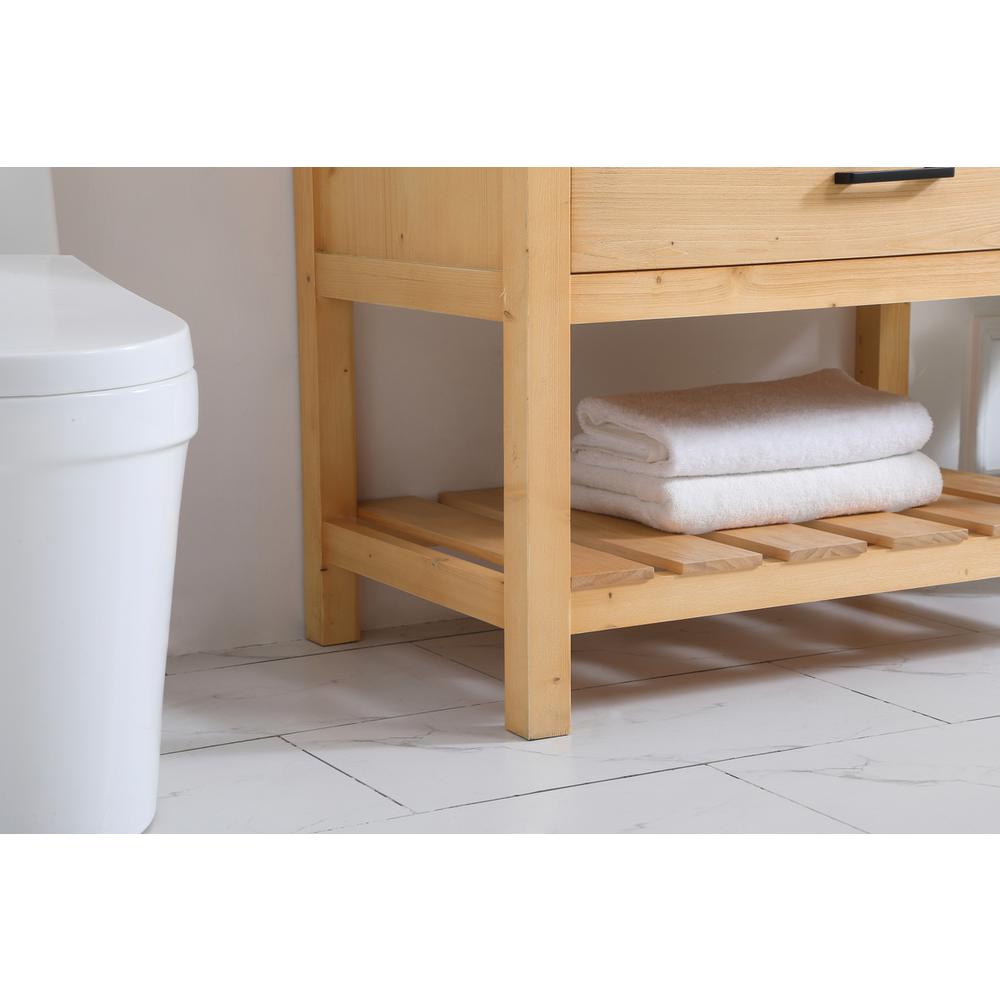 36 inch Single bathroom vanity in natural wood with backsplash. Picture 6