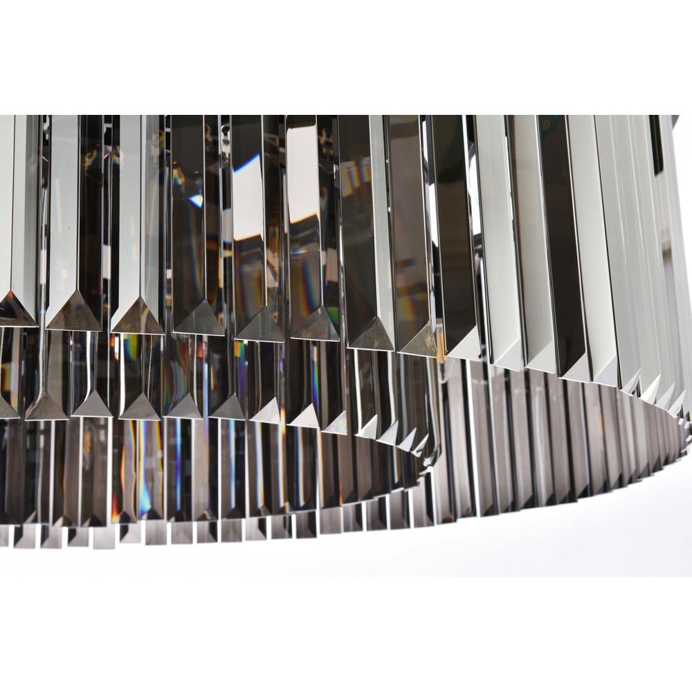 Sydney 10 light Matte Black Chandelier Silver Shade (Grey) Royal Cut Crystal. Picture 3