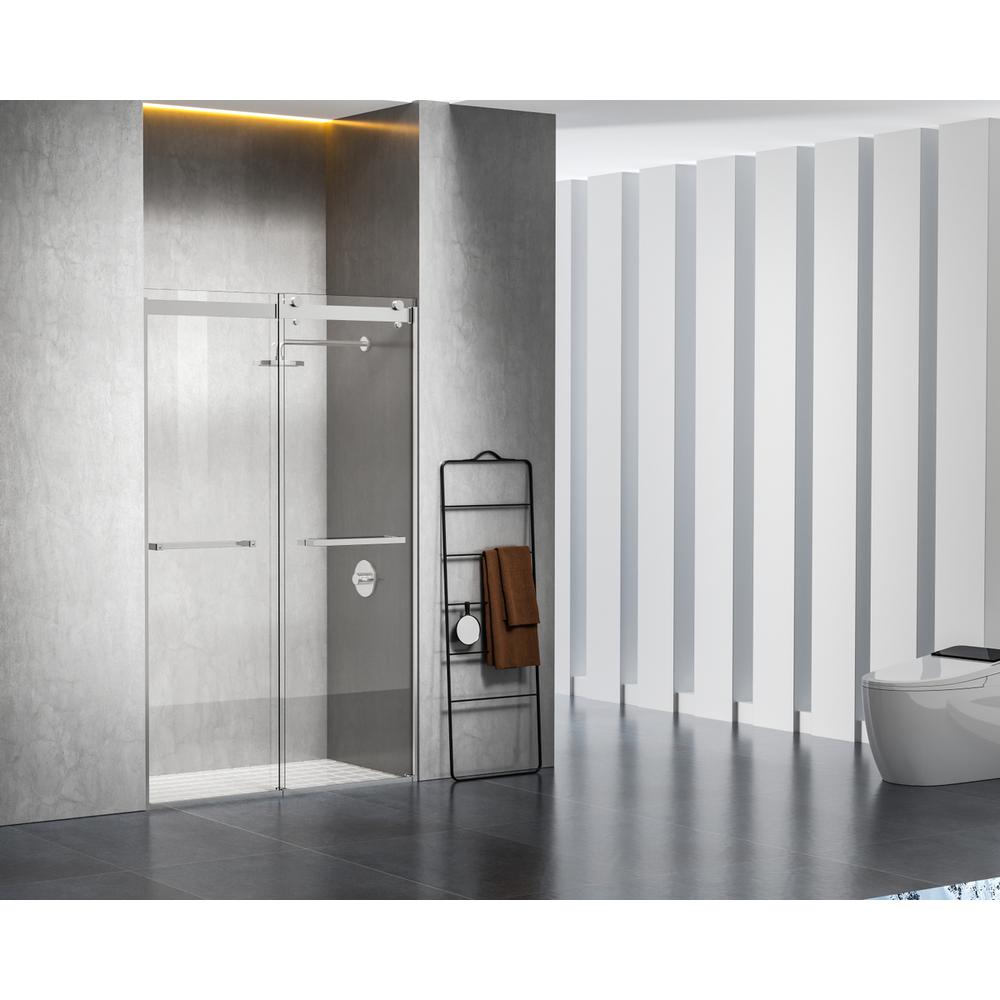 Semi-frameless shower door 48 x 76 Polished Chrome. Picture 2