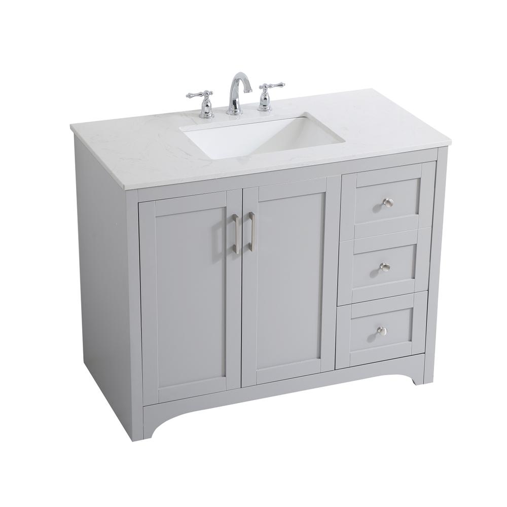 42 inch Single Bathroom Vanity in Grey. Picture 8