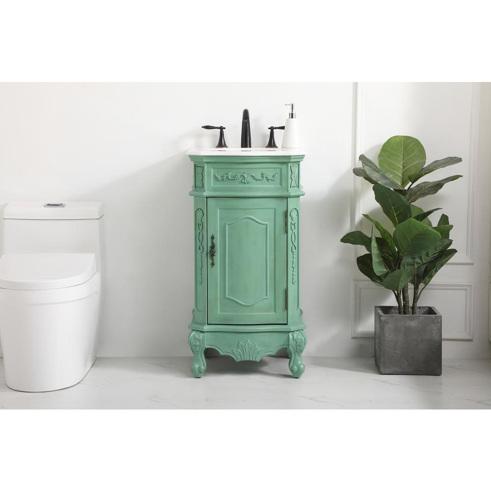 19 inch Single Bathroom vanity in vintage mint. Picture 12