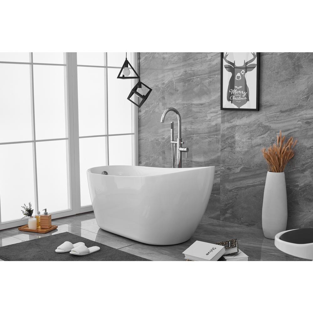 54 inch soaking Single slipper bathtub in glossy white. Picture 2