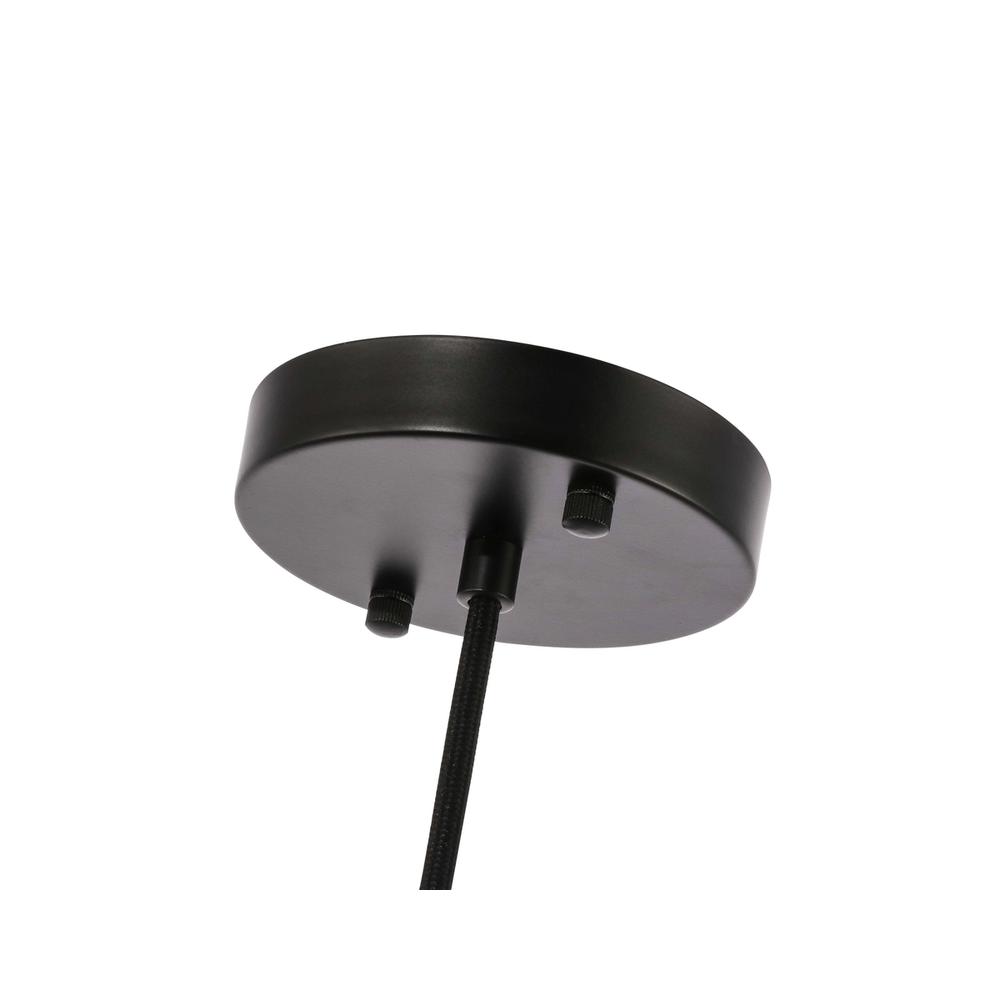 Lyle 1 light Black and frosted white glass pendant. Picture 8