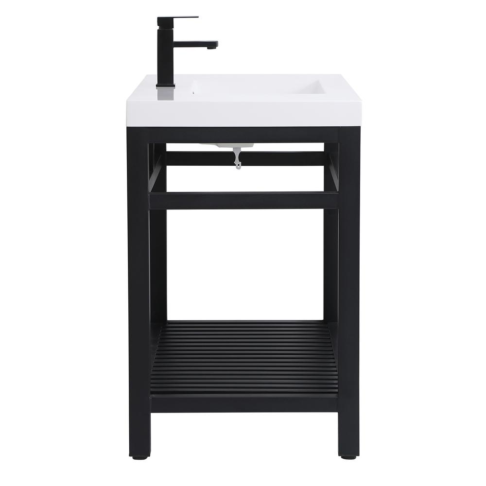 42 inch Single Bathroom Metal Vanity in Black. Picture 12