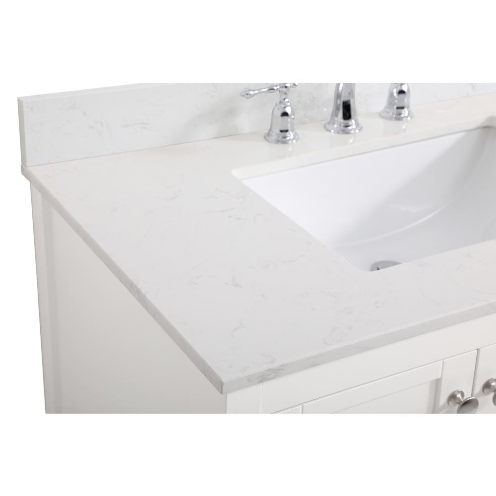 36 inch Single Bathroom Vanity in White with Backsplash. Picture 11