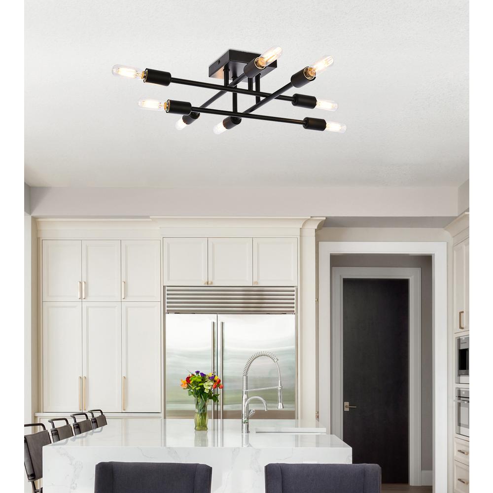 Script 8 lights black flush mount. Picture 7