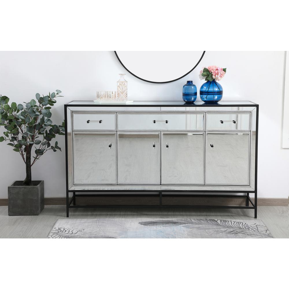 James 60 in. mirrored credenza in black. Picture 11