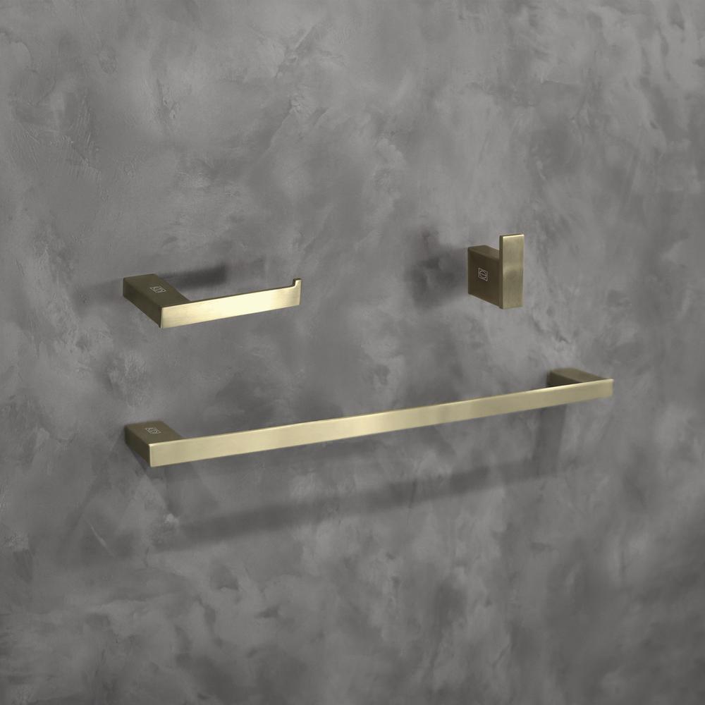 Sofia 3-Piece Bathroom Hardware Set in Brushed Gold. Picture 2