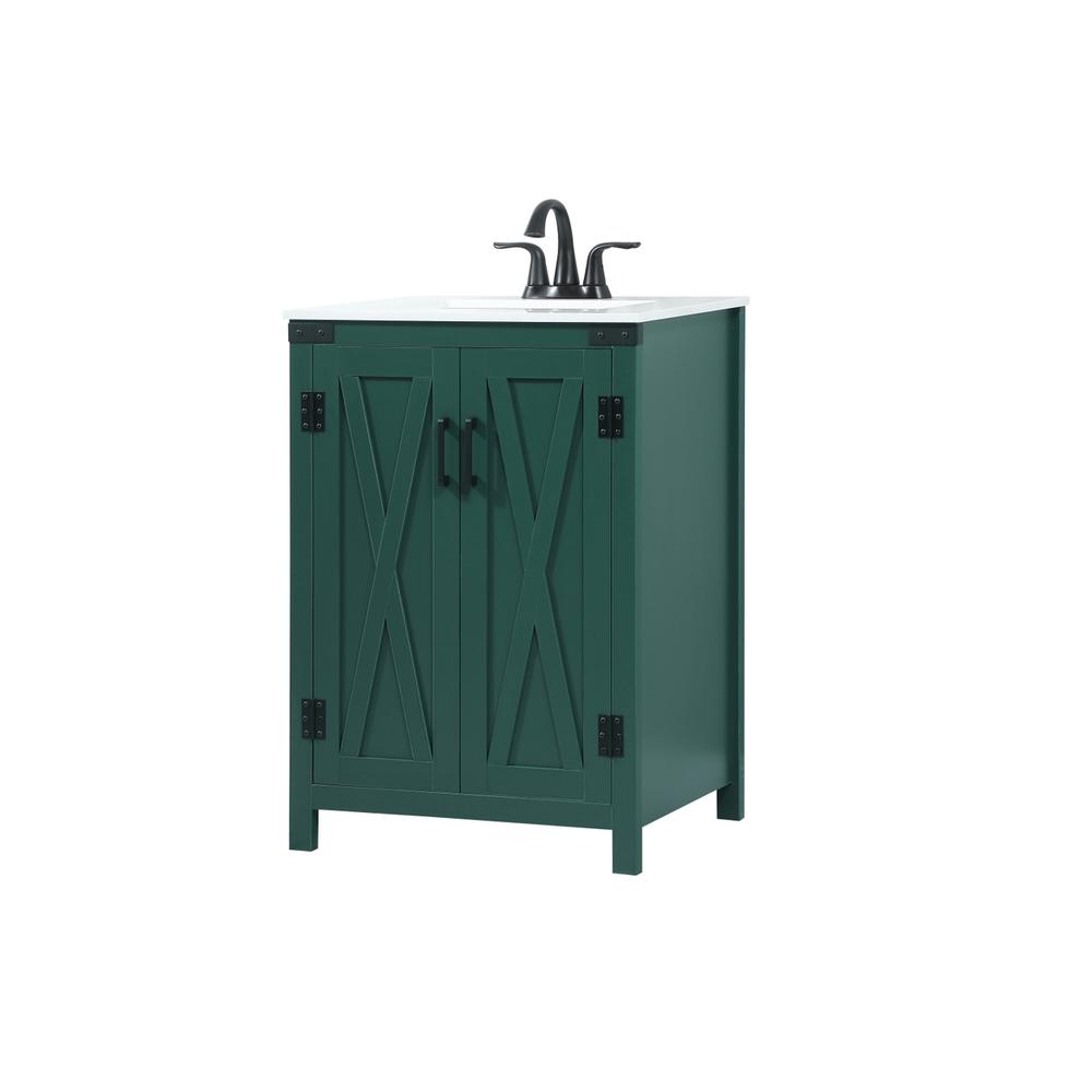 24 inch Single bathroom vanity in green. Picture 7