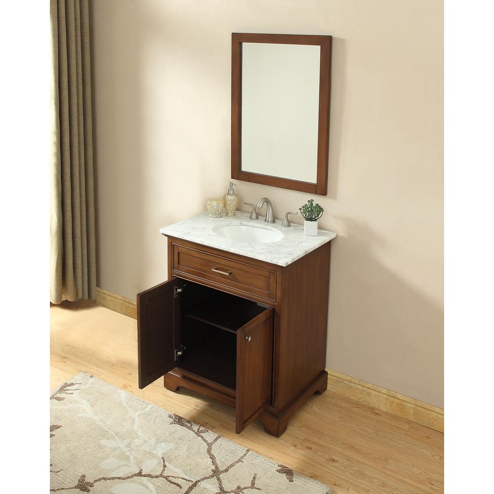 30 In. Single Bathroom Vanity Set In Teak. Picture 11