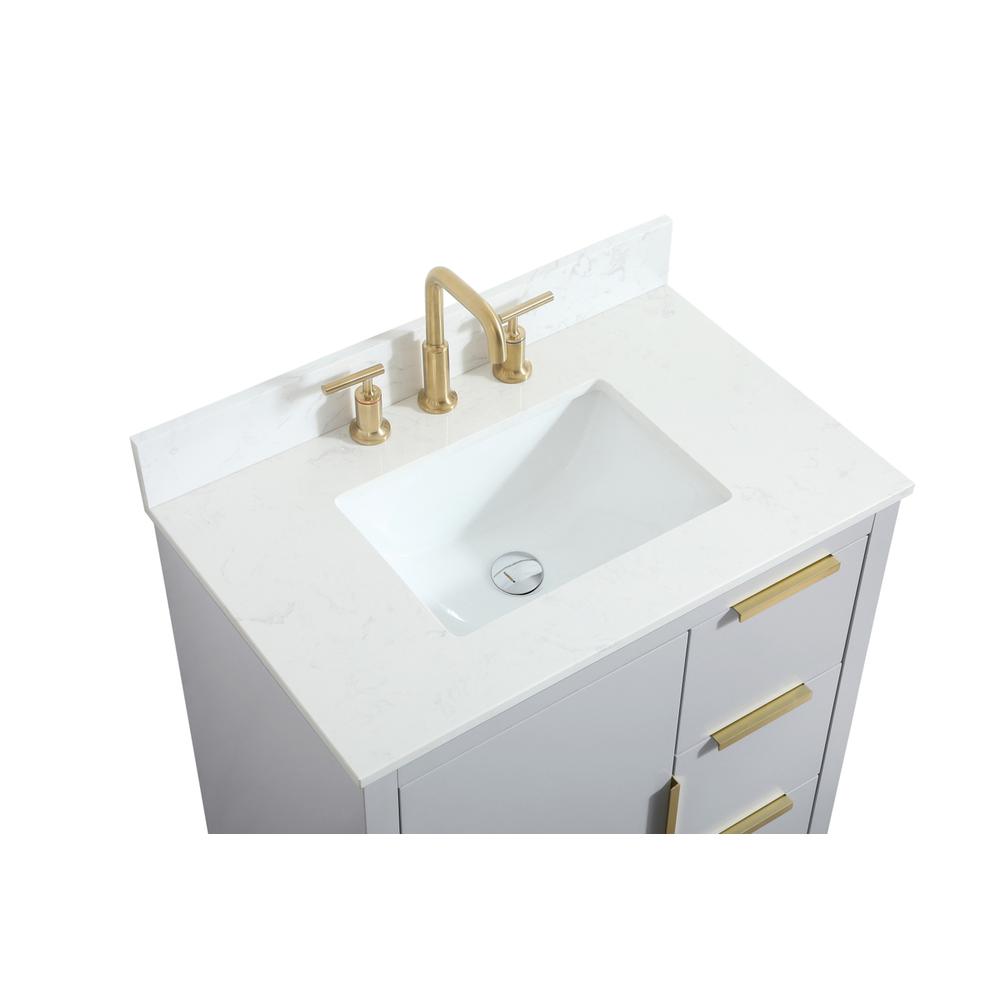 30 inch Single bathroom vanity in grey with backsplash. Picture 10