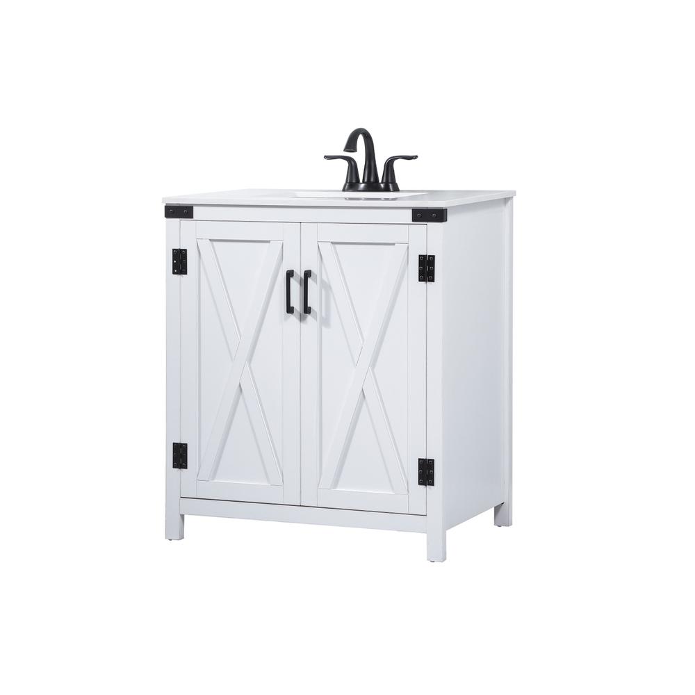 30 inch Single bathroom vanity in white. Picture 7