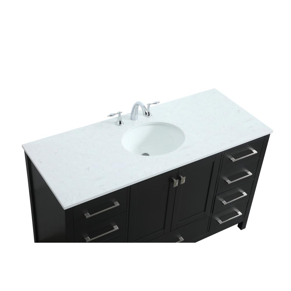 54 Inch SIngle Bathroom Vanity In Black. Picture 10
