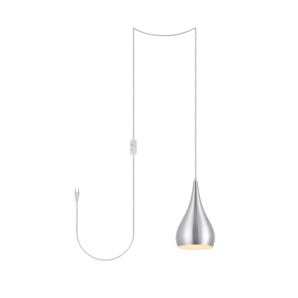 Nora 1 Light Burnished nickel plug-in pendant. Picture 1