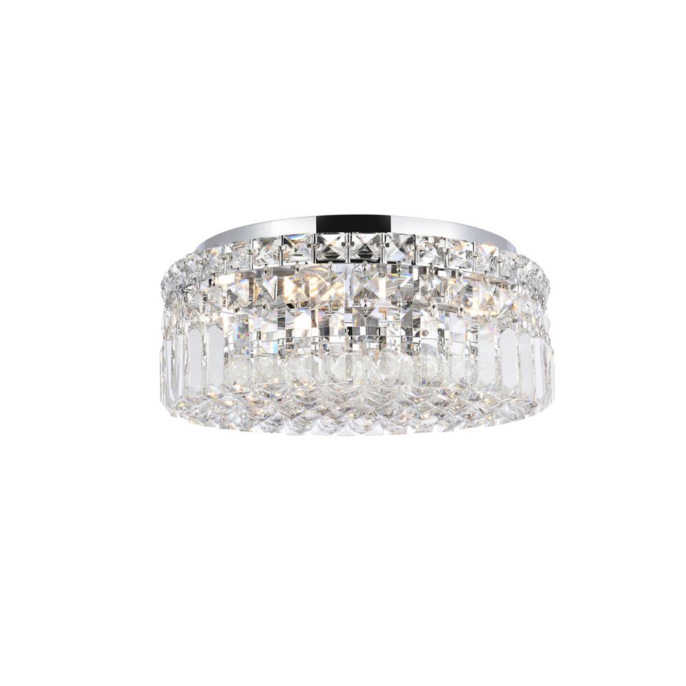 Maxime 4 light Chrome Flush Mount Clear Royal Cut Crystal. Picture 1