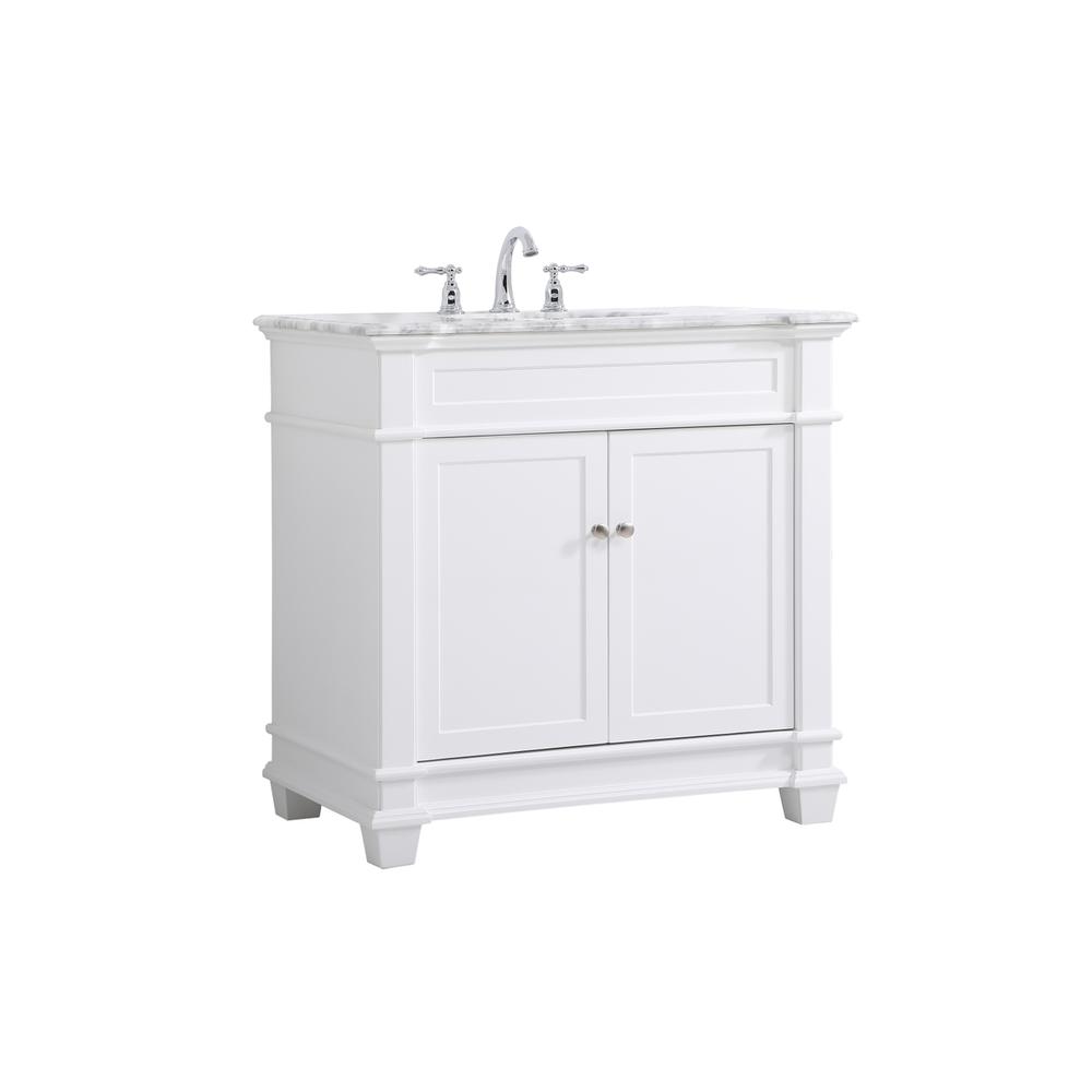 36 inch Single Bathroom Vanity set in White. Picture 7