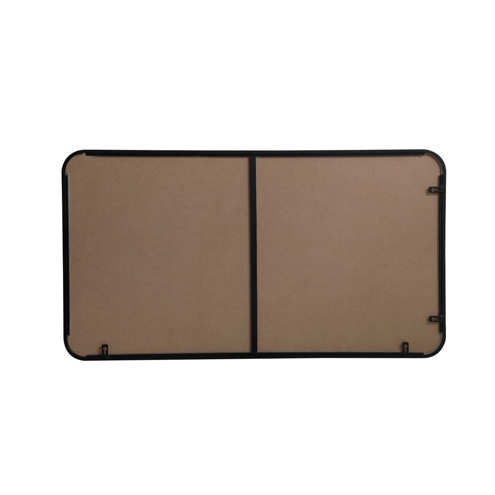 Soft corner metal rectangular mirror 22x40 inch in Black. Picture 8