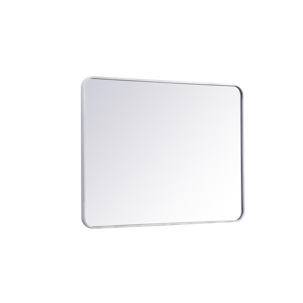 Soft corner metal rectangular mirror 30x40 inch in Silver. Picture 5