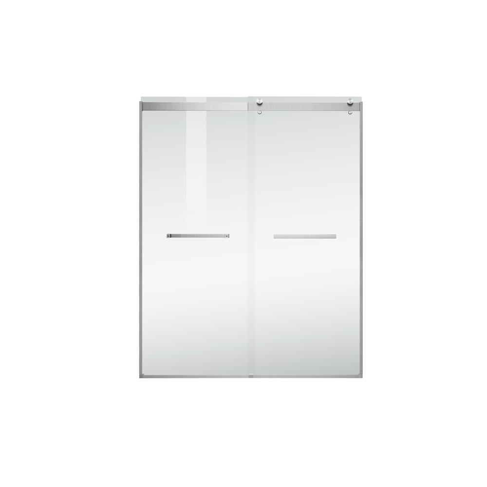 Semi-frameless shower door 60 x 76 Brushed Nickel. Picture 10