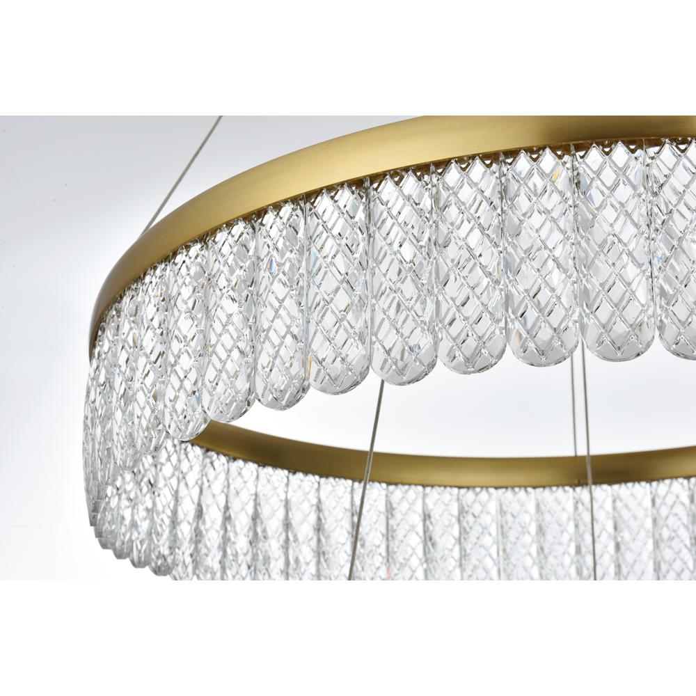 Rune 24 inch Adjustable LED chandelier in Satin Gold. Picture 7