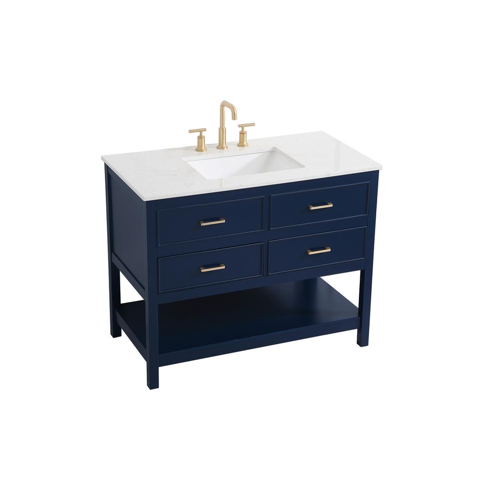 42 inch Single bathroom vanity in blue. Picture 8