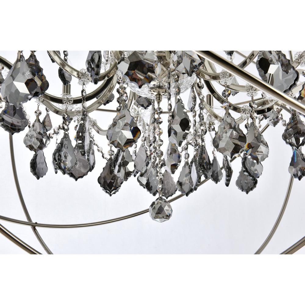 Geneva 18 light polished nickel Chandelier Silver Shade (Grey) Royal Cut crystal. Picture 3