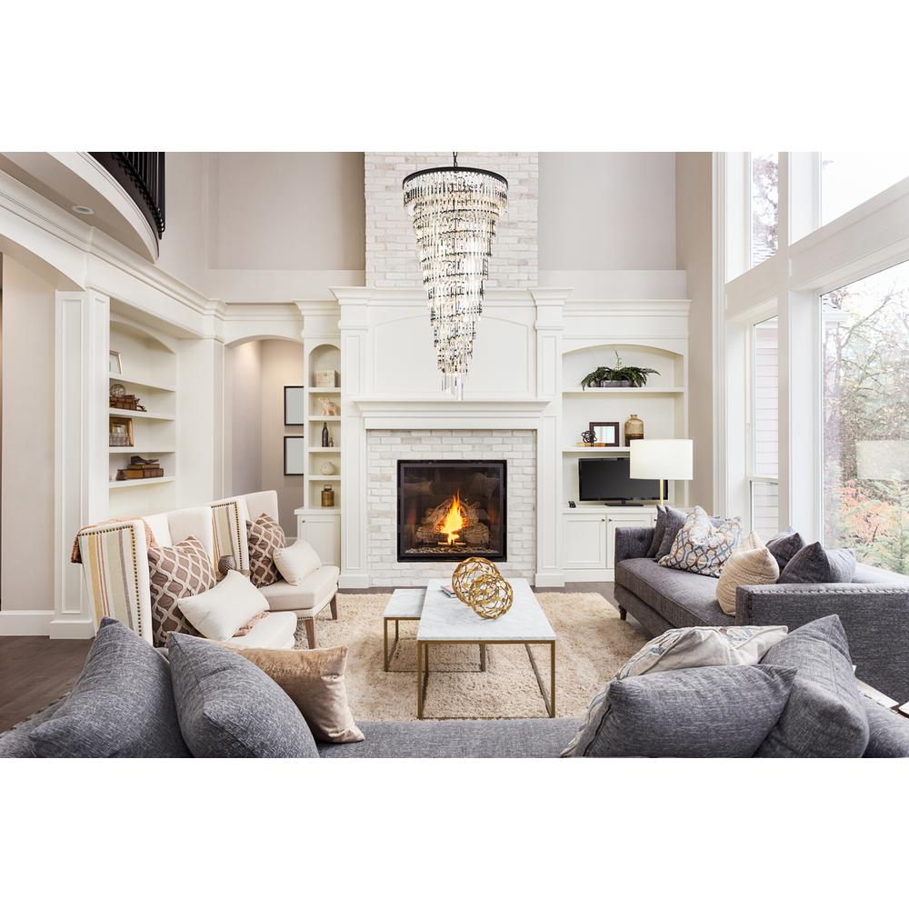 Sydney 36.5 inch spiral crystal chandelier in matte black. Picture 7