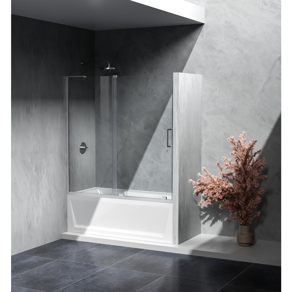 Frameless tub door 60 x 60 Polished Chrome. Picture 2