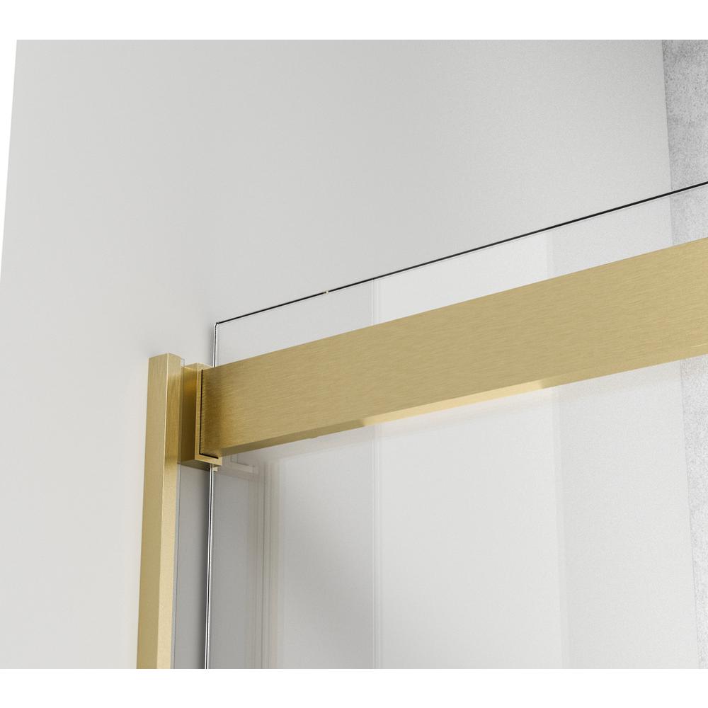 Semi-frameless shower door 48 x 76 Brushed Gold. Picture 7