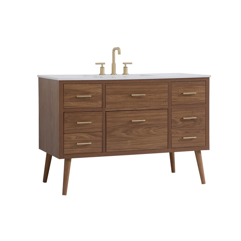 48 inch bathroom vanity in Walnut Brown. Picture 7