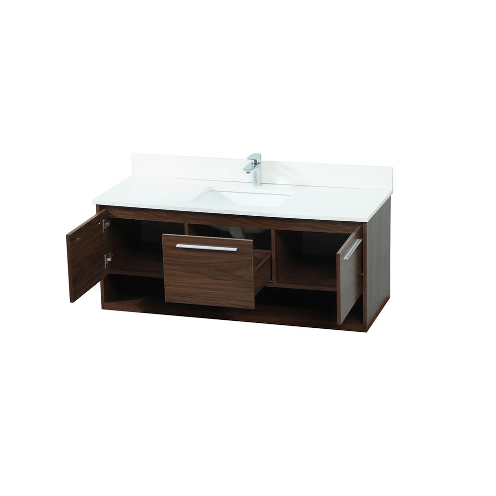 48 inch Single bathroom vanity in walnut with backsplash. Picture 9