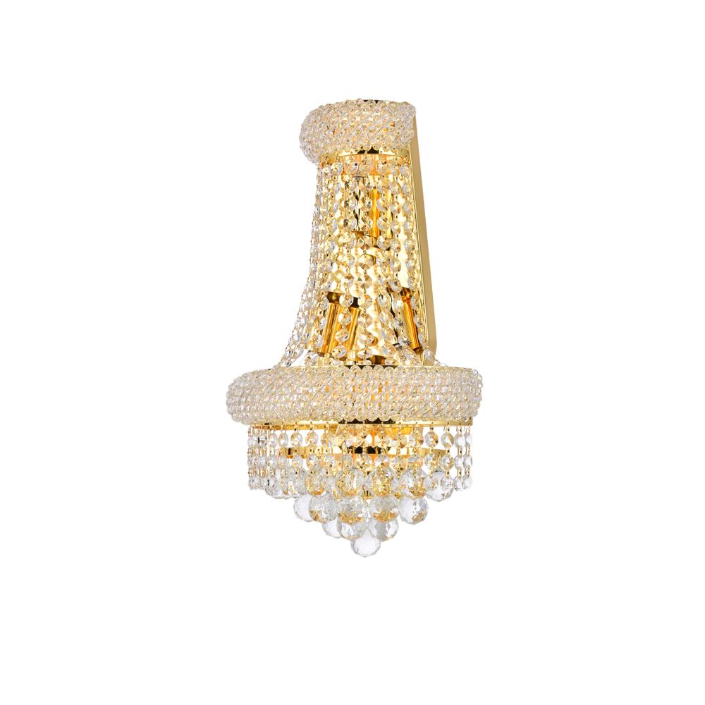 Primo 4 light Gold Wall Sconce Clear Royal Cut Crystal. Picture 2