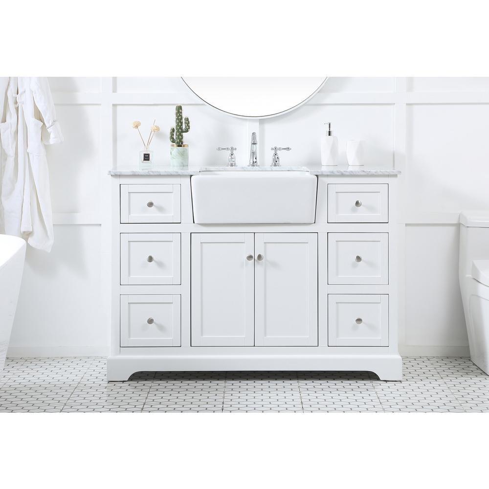 48 inch Single bathroom vanity in white. Picture 14