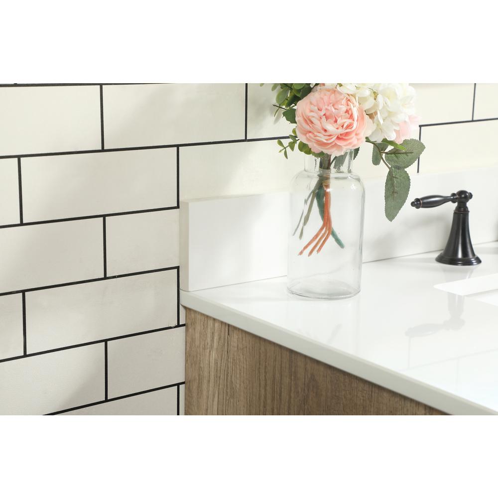 36 inch Single bathroom vanity in natural oak with backsplash. Picture 5