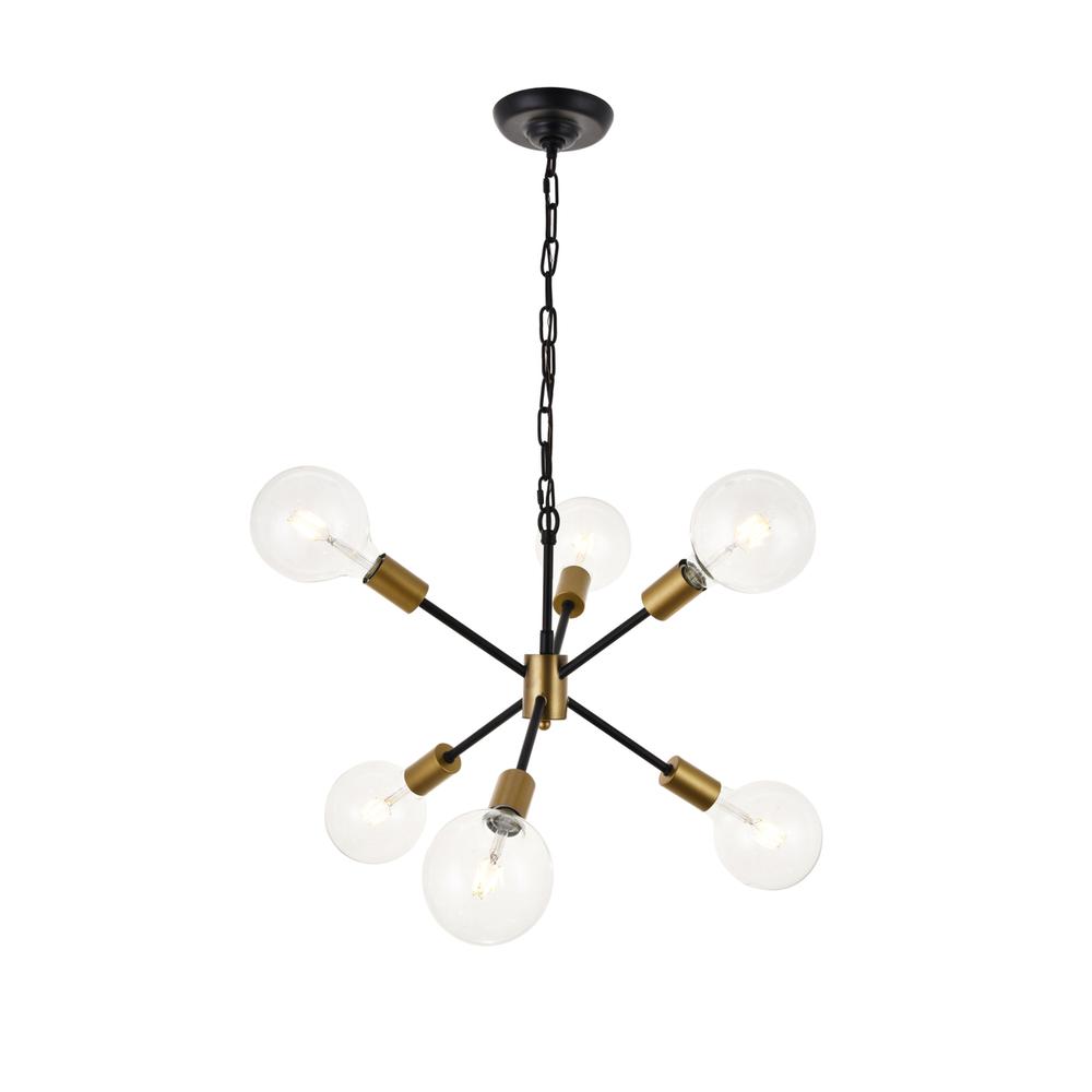 Nolan 6 Light matte black Pendant. Picture 2