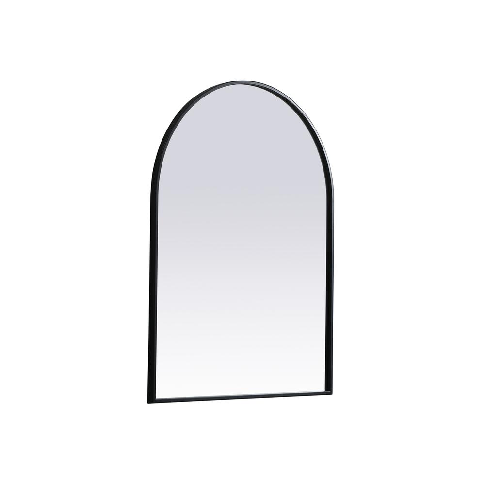 Metal Frame Arch Mirror 27x36 Inch in Black. Picture 7