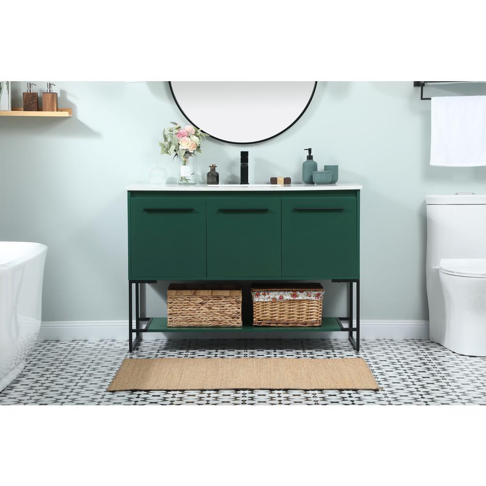48 inch Single bathroom vanity in green. Picture 14