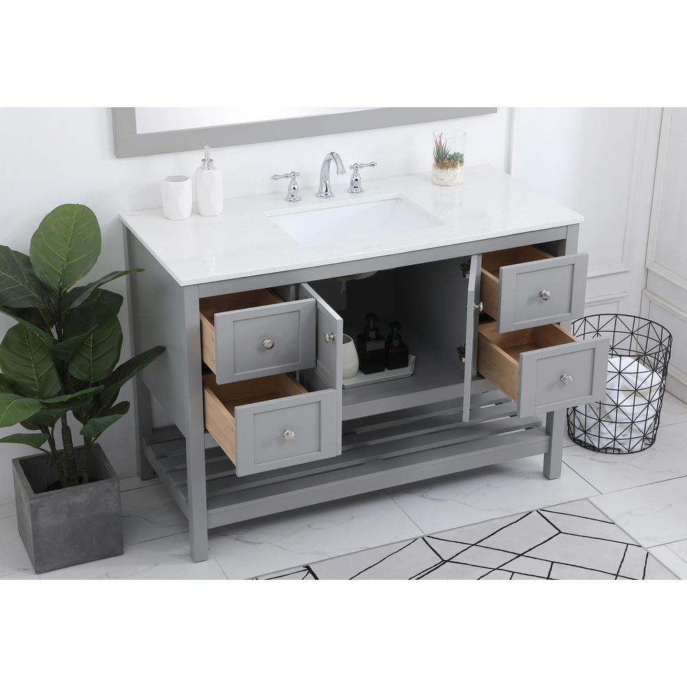 48 inch Single Bathroom Vanity in Gray. Picture 3