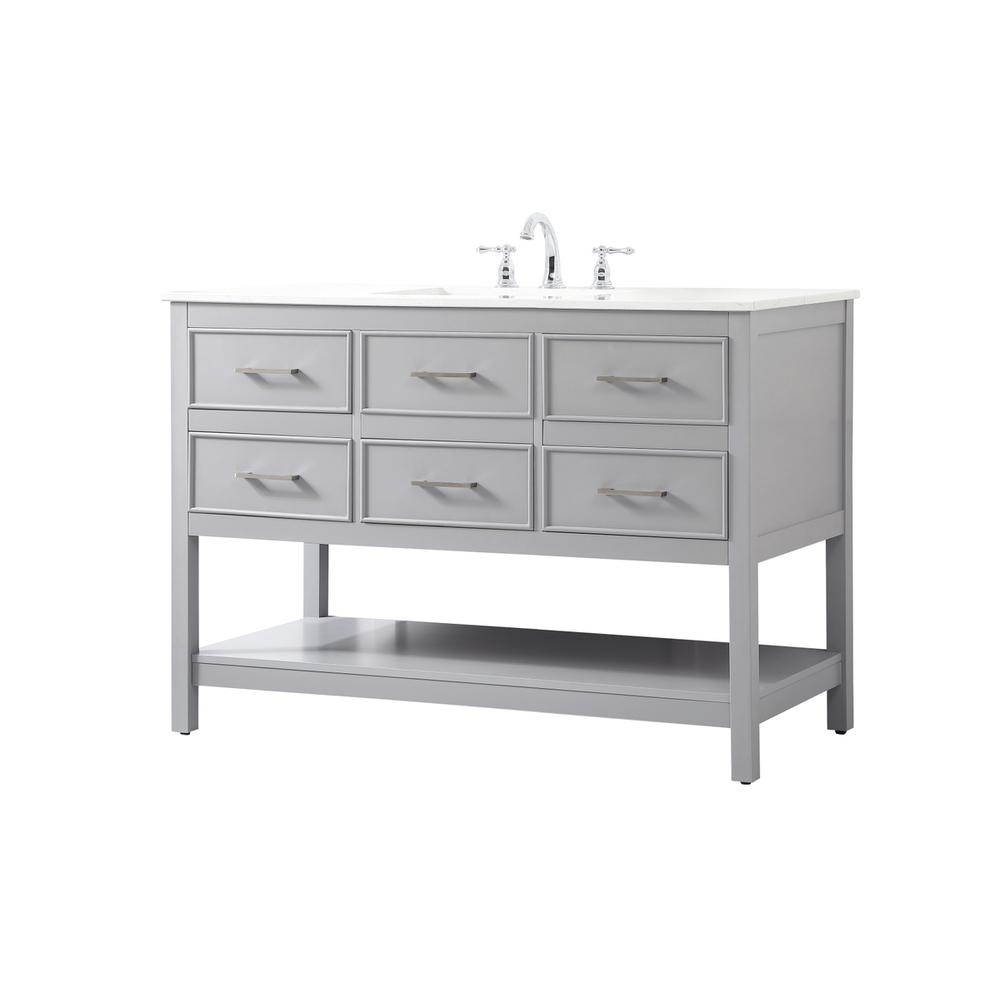 48 inch Single bathroom vanity in gray. Picture 7