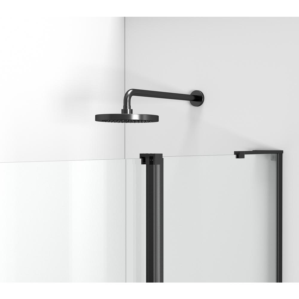 Frameless tub door 60 x 60 Matte Black. Picture 6
