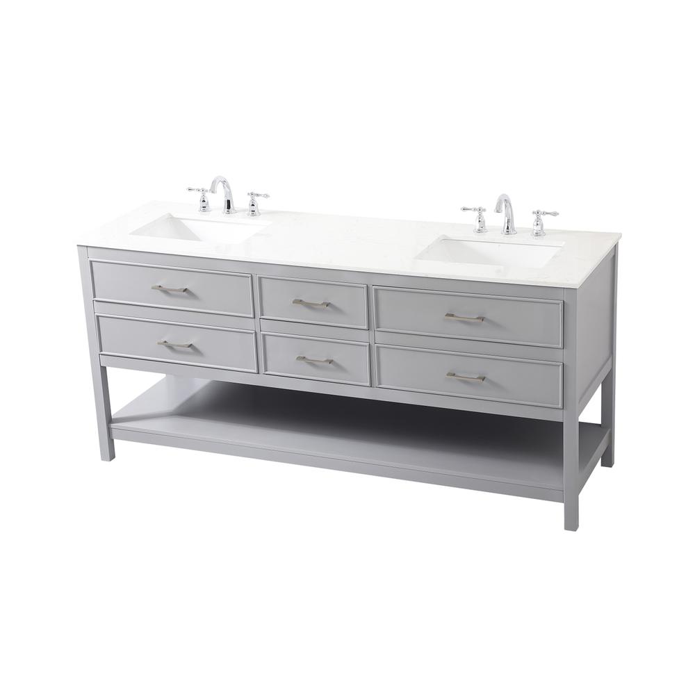 72 inch double bathroom vanity in gray. Picture 8