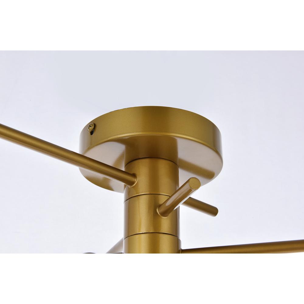 Xavier 3 lights flush mount in brass. Picture 4